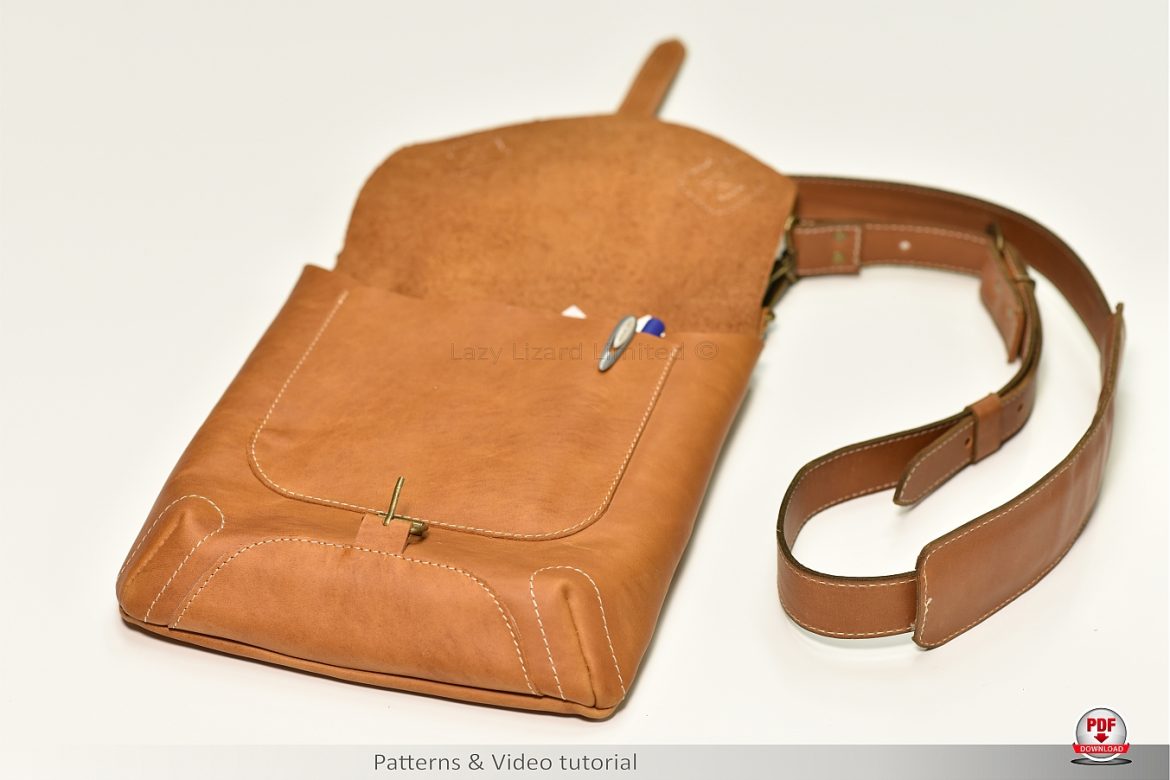 cross body leather bag sewing patterns and video tutorial 16 | Lazy Lizard