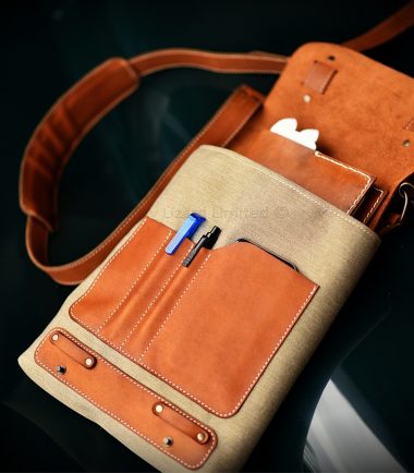 cross body two strap leather bag