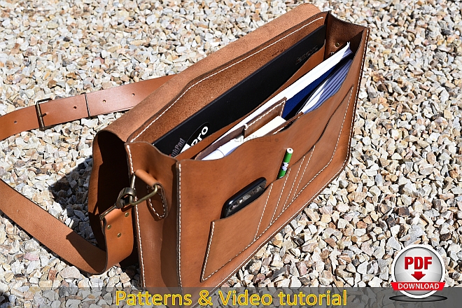 Leather laptop bag 16″,Messenger bag, Shoulder Bag, Leather Satchel PDF ...